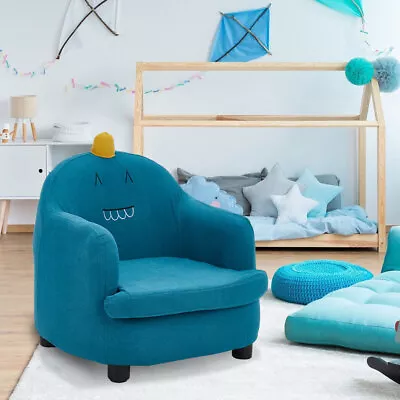 Linen Upholstered Kids Sofa Armchair Baby Couch Seat Dinosaur Cute Cartoon Chair • £43.95