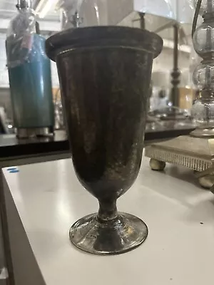 Silver Mercury Glass Vase -Vintage Look. Great Small Vase Or Water Glass • $21