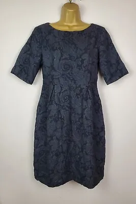 Toast Dress Black Devore 100% Wool - Size 10 Uk • £44.99