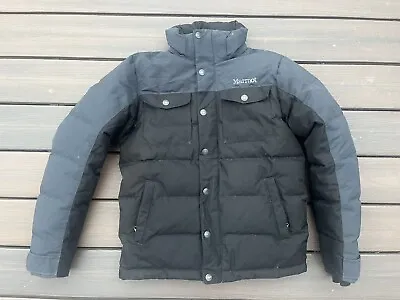 Men's Marmot Fordham Jacket 700 Fill Down Black/Blue Jacket Small • $120