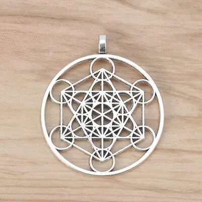 $6.49 • Buy Metatron's Cube - Silver Or Gold Sacred Geometry Pendant For Jewelry / Necklace