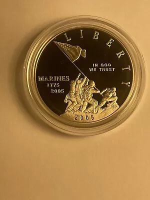 2005 Marine Corps Commemorative Proof Silver  Dollar Coin Box Set And COA UNC 1$ • $64.99