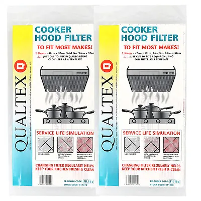 Universal Extractor Fan Cooker Hood Red Line Grease Saturation Filter Paper X 4 • £5.49