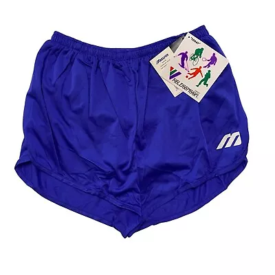 Vtg Mizuno Women's Blue Running Split Shorts W/Liner Pocket Size Medium NWT • $25.19