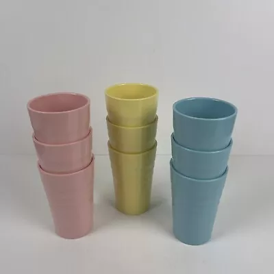 Set Of 9 Vintage Melmac Mallo-Ware Mallory 27 Tumblers Cups Glasses Pastel USA • $25