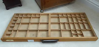 Large Vintage Printers Tray Letterpress Drawer Metal Handle Paper Labels B • £55