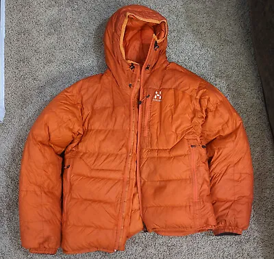 Haglofs Belay Down Parka Puffer Jacket - Orange - Men's Small • $200