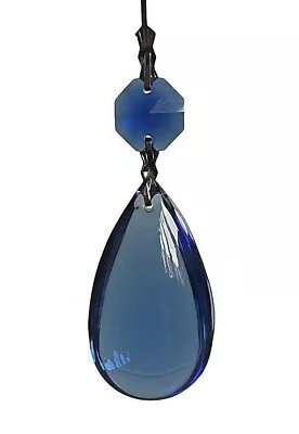 Blue Chandelier Drops Oval Glass Crystals Droplets Prism Sun Catcher • £3.99