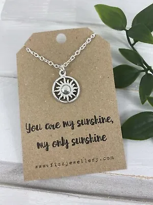 £3.99 • Buy Silver Sunshine   You Are My Sunshine  Message Card Gift Necklace Brand New