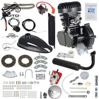 100cc Bicycle Motor Kit Bike Motorized 2 Stroke Petrol Gas Engine Set Black • $105.96