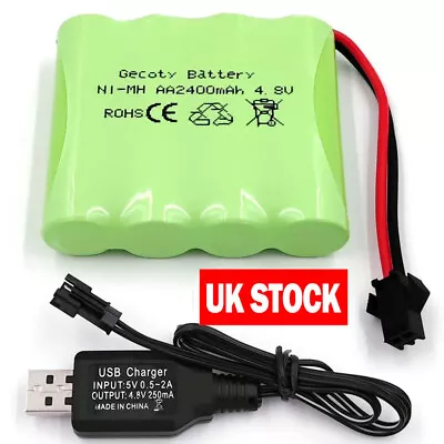 4.8V 2400mAh Ni-MH AA Battery Pack Rechargeable With SM-2P Plug For RC Truck Car • £10.89