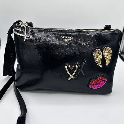 VICTORIA'S SECRET Crossbody Shoulder Bag Purse Black With Sequins New • $12.50
