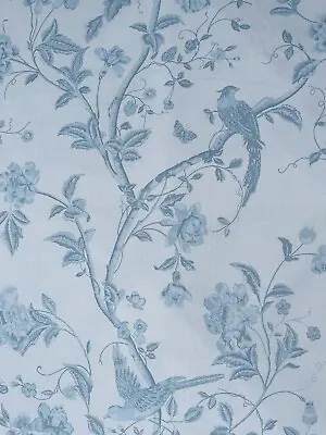 Laura Ashley Summer Palace Off White Duck Egg Curtain Fabric SOLD PER METRE • £24.49