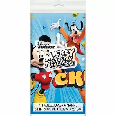 Mickey Mouse Roadster Plastic Tablecover 54  X 84  Birthday Party • $6.59