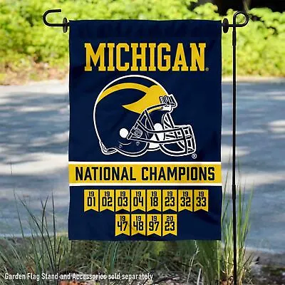 Michigan Team University Wolverines 12 Time Football National Champions Garden • $17.95