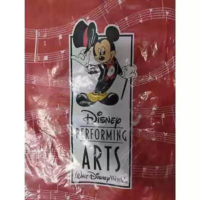 Disney Performing Arts Mickey Mouse Music Note Drawstring Backpack Tote Bag NEW • $7