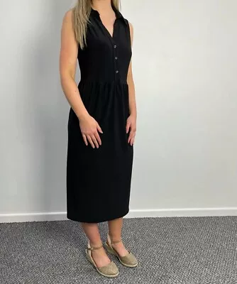 £9.99 • Buy Ex Wallis Black Button Front Summer Dress All Sizes (W7.63)