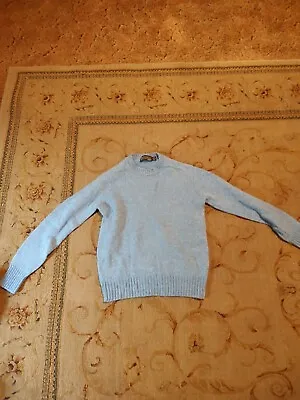 Sears Sportswear Sweater Light Blue VTG 70s Crew Neck Sweater Large Wool • $24.48