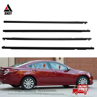 For 2004-2012 Mazda 6 4Pcs Weatherstrips Window Trim Belt Outer Sealing Strips • $40.99