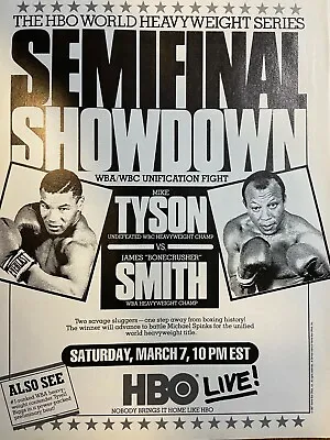 1987 HBO Boxing Advertisement Mike Tyson Versus James Bonecrusher Smith • $12.99