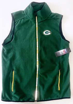 Green Bay Packers NFL Team Apparel Men's Green Full-Zip Fleece Vest NWT • $24.98