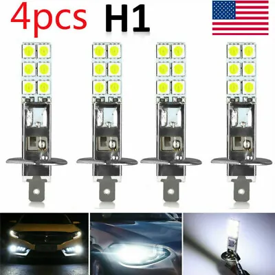 H1 Super White 6000K 55W 12 SMD-5050 LED Headlight Bulbs Kit Driving Light • $5.47