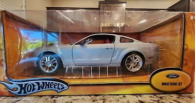 Hot Wheels Ford Mustang Silver 1/18 Scale NIB • $70