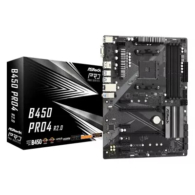 Asrock B450 Pro4 R2.0 AMD B450 Socket AM4 ATX • $209.99