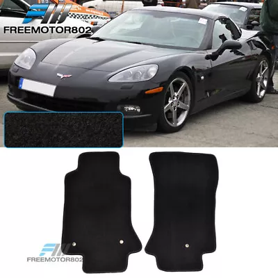 Fit 05-13 Chevy Corvette C6 Nylon Floor Mats Carpets 2PC Black • $47.99