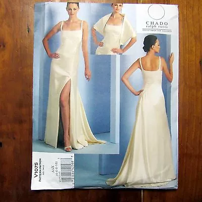 Vogue Chado Ralph Rucci Pattern Evening Gown Stole Uncut FF Prom Formal  V1075 • $25.28