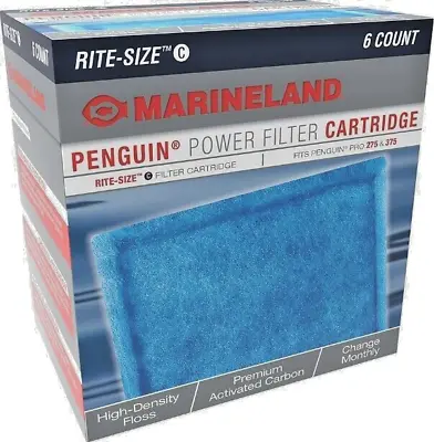 Marineland Rite Size C Cartridge 6 Pack Penguin Bio-wheel 200b 350b 330b 170b • $27.99