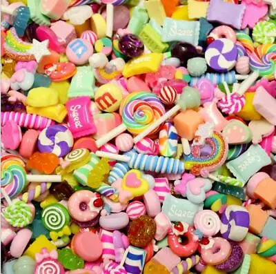 Fun Sweets Mix Candy Resin Sweets Fake Flatback Food Dolls House Charms Cabochon • £7.99