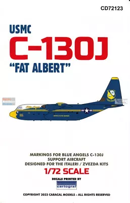 CARCD72123 1:72 Caracal Models Decals - USMC C-130J Hercules 'Fat Albert' • $21.49