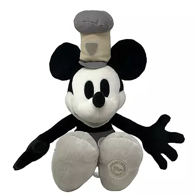 DISNEY STORE Steamboat Willie Mickey Mouse 19  Plush Black White Gray Exclusive • $16.19