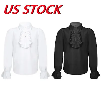 US Kid Pirate Shirt Steampunk Vampire Gothic Renaissance Shirt Role Play Costume • $14.19