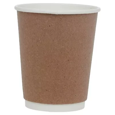 50 - 500 X 8/12/16 Oz Double Wall KRAFT Hot Drinks Cups Coffee Hot Chocolate Tea • £7.99