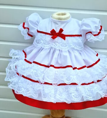 DREAM 0-18 Mth Baby Girls Lace And Ribbon Layers Traditional Frilly Netted Dress • £22.99