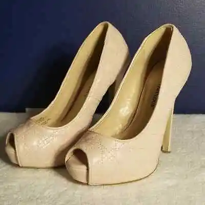 Blush Quilted Pattern High Heels Size 7;  5 1/2 Inch Heel • $28