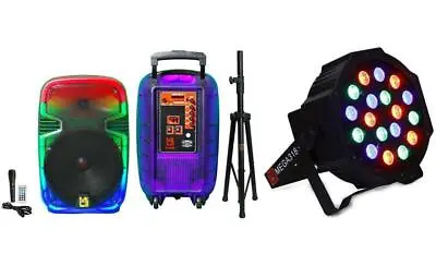 MR DJ PL12FLAME 12  Portable Translucent Bluetooth Speaker + Speaker Stand + 18- • $199.99