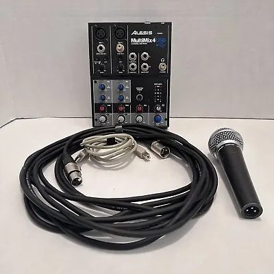 Podcast Starter Kit | Alesis MultiMix 4 USB | Pyle Mic | XLR | USB Cord [A5] • $80