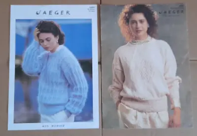 2 X Jaeger Knitting Patterns: Jaeger 6185D + Jaeger 5907 Sweaters 30-42in • £2.99