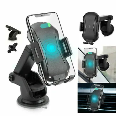 15W Clamping Wireless Automatic Fast Charging Charger Car Mount Phone Holder • $15.99