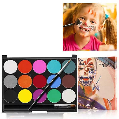 Professional Face Painting Kit For Kids Adult Face Body Paint Halloween Party UK • £6.89