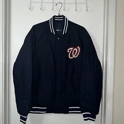 Washington Nationals JH Design Navy Wool Reversible Men’s Size Large Jacket New • $129.99