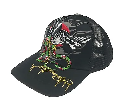 Ed Hardy Eagle Snake Snapback Trucker Hat Color: Black Style# EHH0001-36 Prin • $69