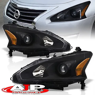 Black Driving Halogen Head Lights Lamps LH+RH For 2013-2015 Nissan Altima Sedan • $97.99