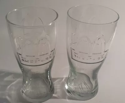 Set Of 2  McDONALD'S 1992 Collectible Retro Embossed Arches Logo Clear Glass  • $11.77