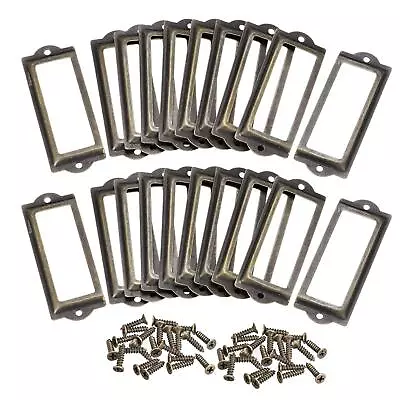 30x Metal Label Holders File Name Card Tag Label Holder Frame For Library Drawer • $15.35