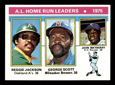 1976 Topps Baseball #194 A.L. Home Run Leaders Jackson NM/MT *d2 • $12