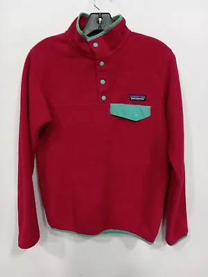 Patagonia Synchilla Pink And Mint Quarter Button Fleece Jacket Size S • $9.99